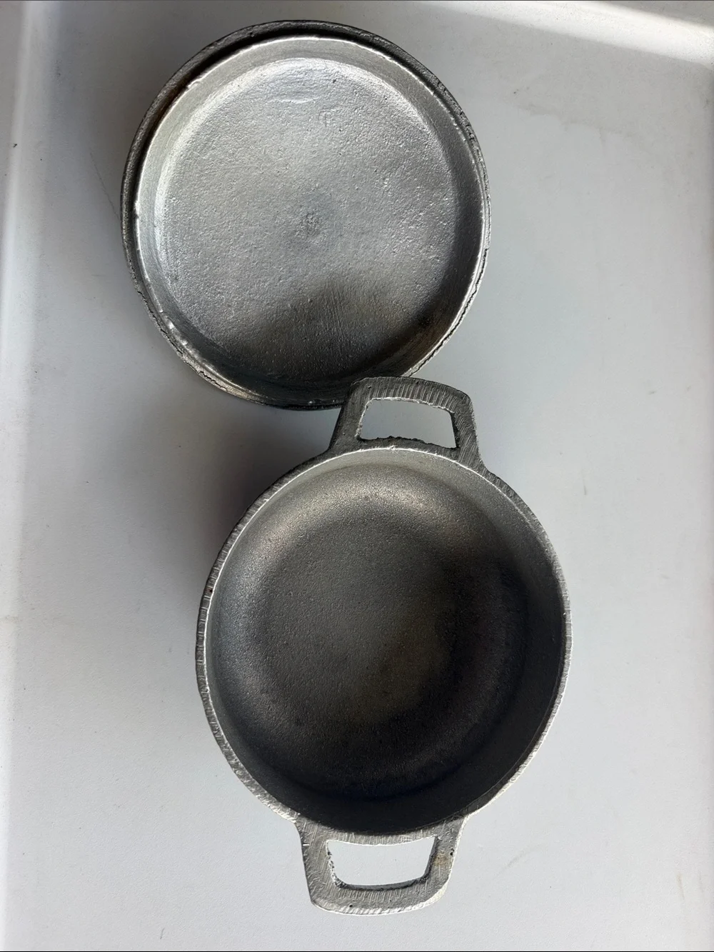 Cast Aluminum Cookware Lid in Silver with Red and Green Accents